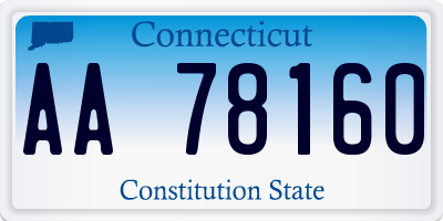 CT license plate AA78160