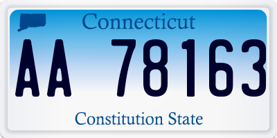 CT license plate AA78163