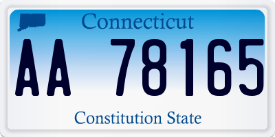 CT license plate AA78165