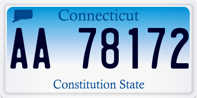 CT license plate AA78172