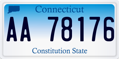 CT license plate AA78176
