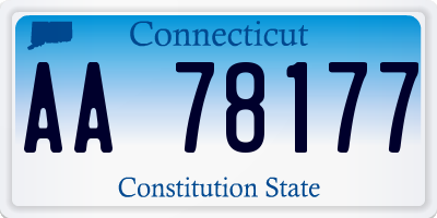 CT license plate AA78177