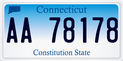 CT license plate AA78178