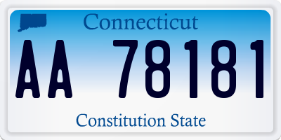 CT license plate AA78181