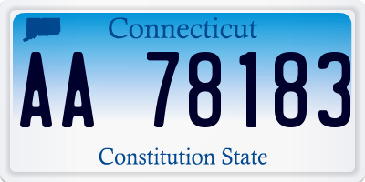 CT license plate AA78183