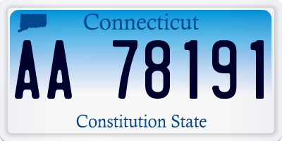 CT license plate AA78191