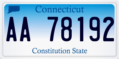 CT license plate AA78192