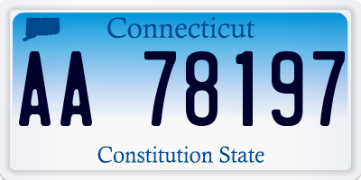 CT license plate AA78197