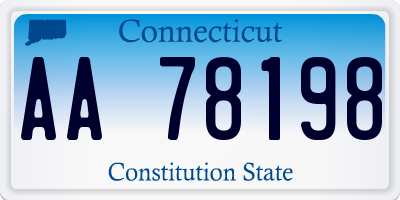 CT license plate AA78198