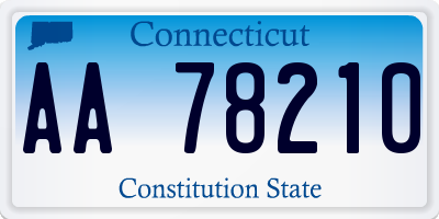 CT license plate AA78210