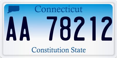 CT license plate AA78212