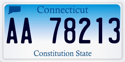 CT license plate AA78213