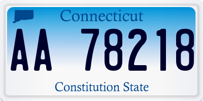 CT license plate AA78218