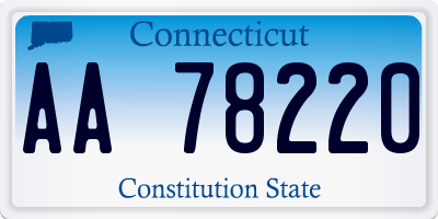 CT license plate AA78220