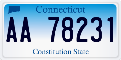 CT license plate AA78231