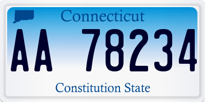 CT license plate AA78234