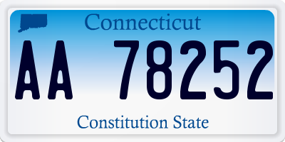 CT license plate AA78252