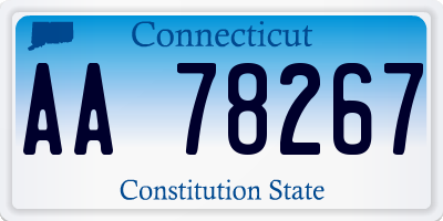 CT license plate AA78267