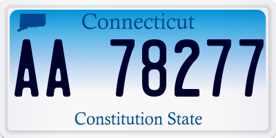 CT license plate AA78277