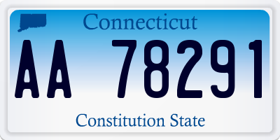 CT license plate AA78291