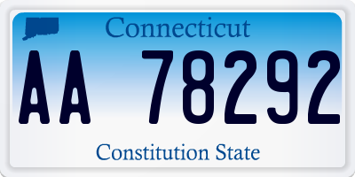CT license plate AA78292