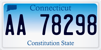 CT license plate AA78298