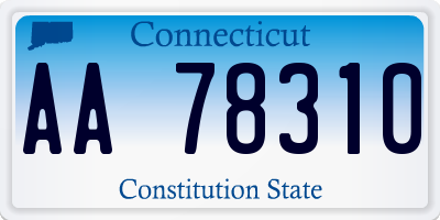 CT license plate AA78310