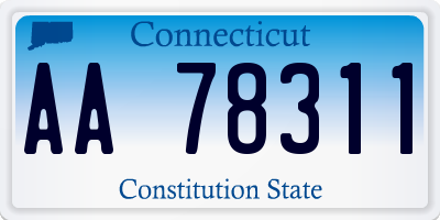 CT license plate AA78311