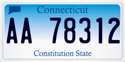 CT license plate AA78312