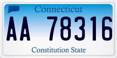 CT license plate AA78316