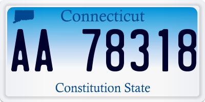 CT license plate AA78318