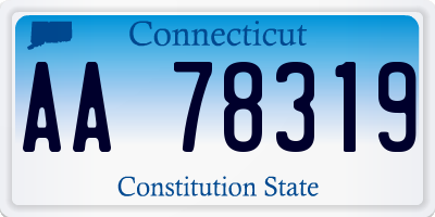 CT license plate AA78319