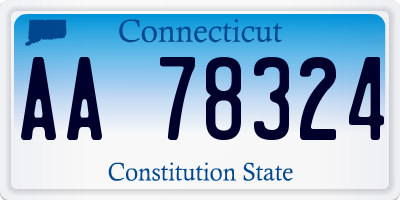 CT license plate AA78324