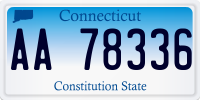 CT license plate AA78336