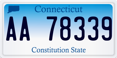 CT license plate AA78339