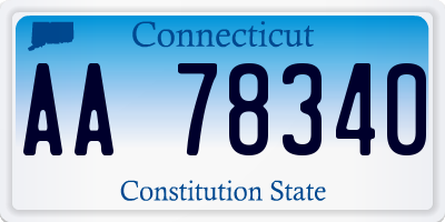 CT license plate AA78340