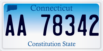 CT license plate AA78342