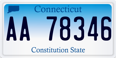 CT license plate AA78346