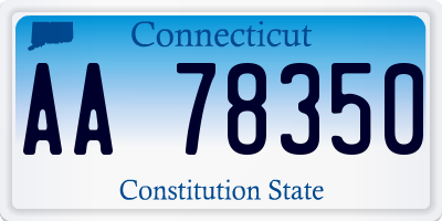 CT license plate AA78350