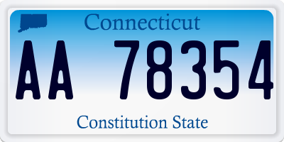 CT license plate AA78354