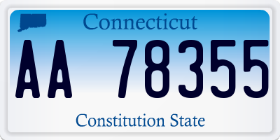 CT license plate AA78355