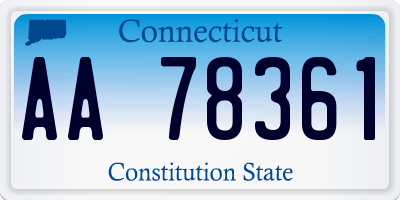 CT license plate AA78361