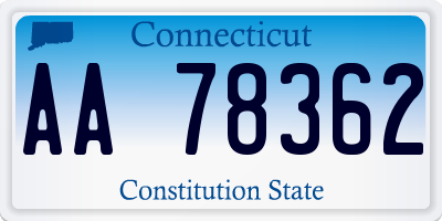 CT license plate AA78362