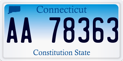 CT license plate AA78363