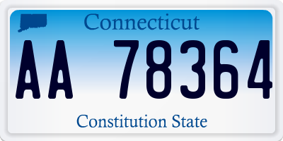 CT license plate AA78364