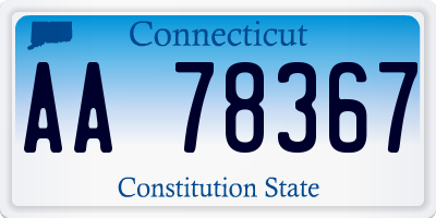 CT license plate AA78367