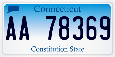 CT license plate AA78369