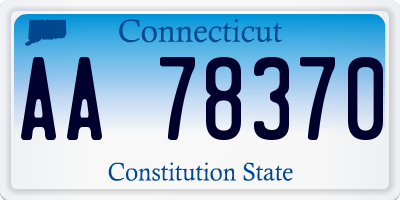 CT license plate AA78370