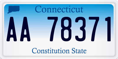 CT license plate AA78371