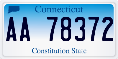 CT license plate AA78372